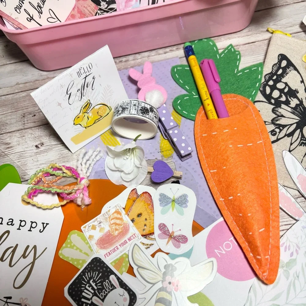 Spring Easter Junk Journal Kit & Planner Decor Supplies Scrapbook Lot Ephemera